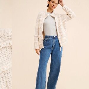 Anthropologie collared zip front cardigan